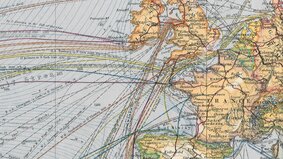 Ausschnitt einer altertümlichen Weltkarte | © Sammlung Perthes Gotha