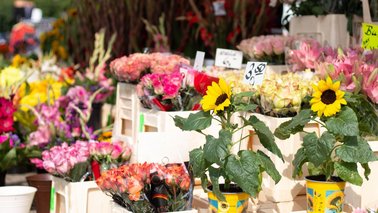 Ein Bild von Blumen auf einem Wochenmarkt | © Doreen von Oesen-Klein