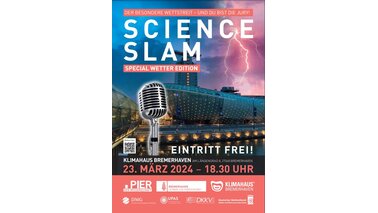Plakat SCIENCE SLAM Special Wetter Edition 2024 | © Klimahaus Bremerhaven 