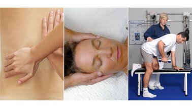 Bilder von physiotherapeutischen Training und Behandlung 